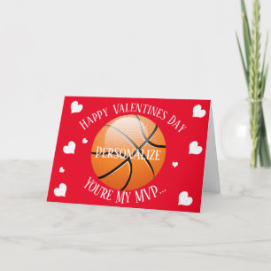 Funny Basketball My MVP Valentines Holiday Card