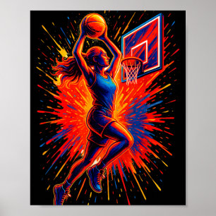 Funny Basketball Player Lover Sports Team Tie Dye  Poster