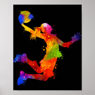 Funny Basketball Player Lover Sports Team Tie Dye  Poster