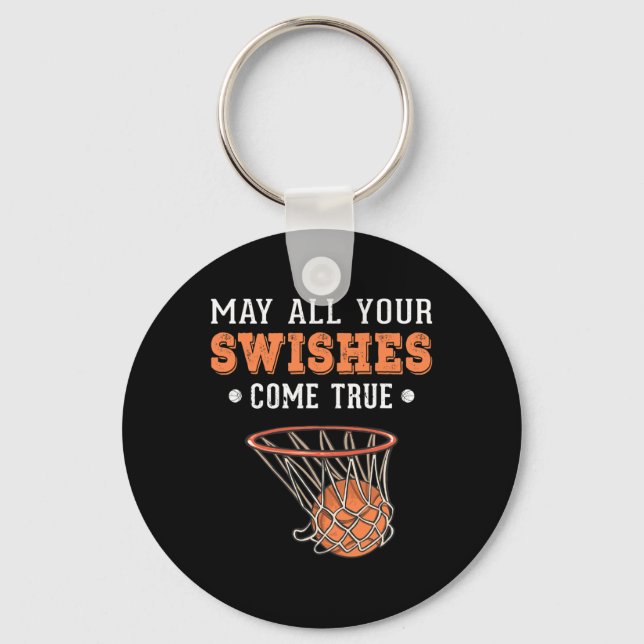 Funny Basketball Puns 3 Point Boys Girls Christmas Key Ring (Front)