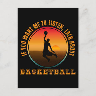 Funny Basketball Saying Vintage Silhouette Player Postcard