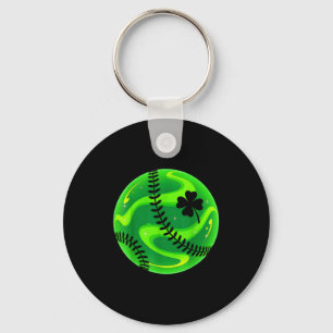 Funny Basketball Shamrock Lucky Clover Irish Key Ring