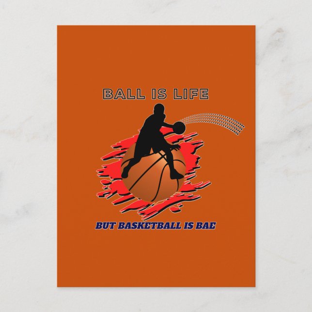 Funny Basketball Slogan Postcard (Front)