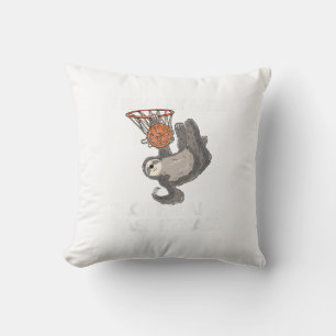 Funny Basketball Sloth Gift Cute Sloth T-Shirt Cushion