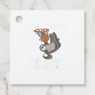 Funny Basketball Sloth Gift Cute Sloth T-Shirt Favour Tags