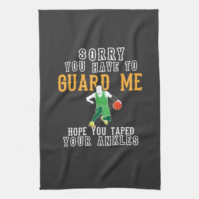 Funny Basketball Tea Towel (Vertical)