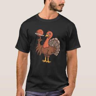 Funny Basketball Turkey Thanksgiving Basted T-Shirt