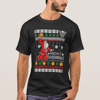 Funny Basketball Ugly Christmas Sweater Santa Merr