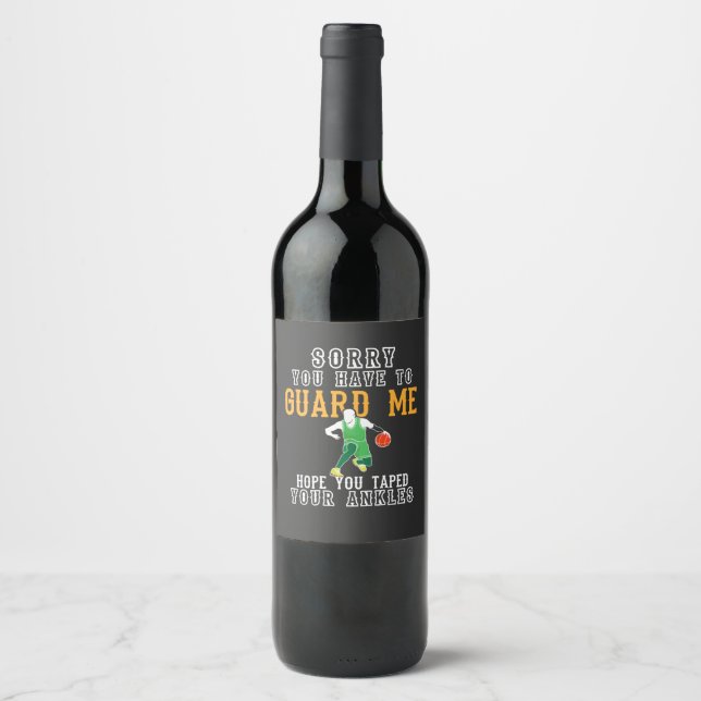 Funny Basketball Wine Label (Front)