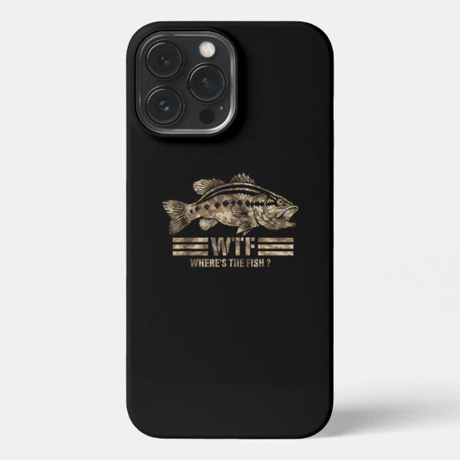 Funny Bass Fishing Camo Where's The Fish iPhone Case (Back)