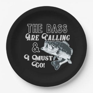 Funny Bass Fishing Celebration Plates