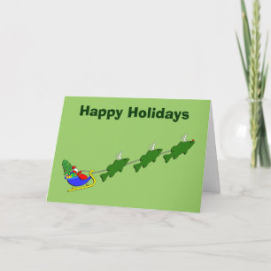 Funny Bass Fishing Christmas Holiday Card