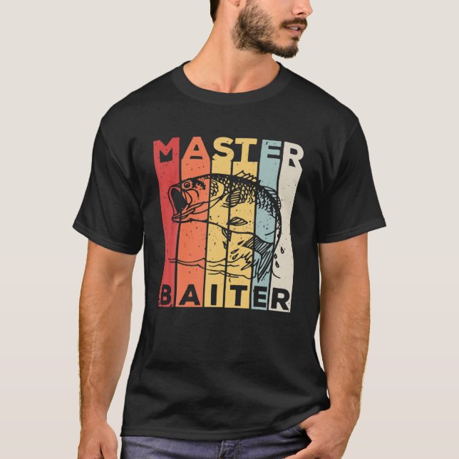 Funny Bass Fishing Gift - Master Baiter T-Shirt (Front)