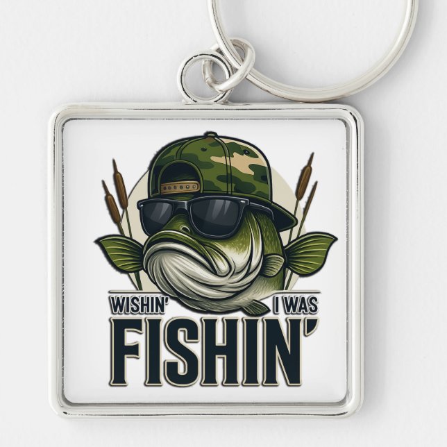 Funny Bass Fishing  Key Ring (Front)