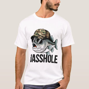 Funny Bass Fishing Shirt   Basshole Dad Tee
