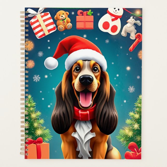 🎁Funny Basset Dog Christmas Planner Gift ✨ (Front)