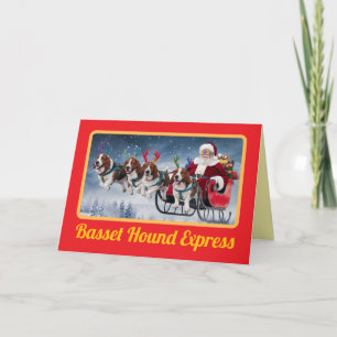 Funny Basset Hound Christmas Holiday Card