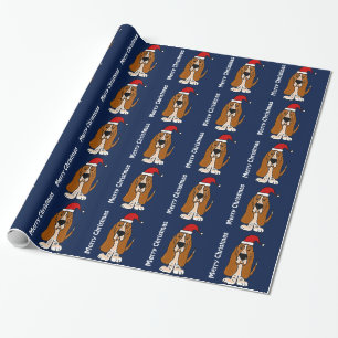 Funny Basset Hound Christmas Wrapping Paper