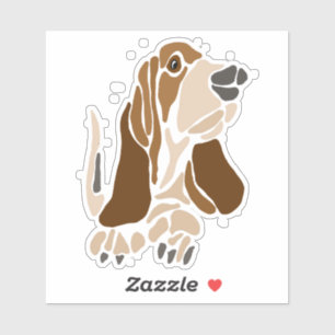 Funny Basset Hound Dog Abstract Art