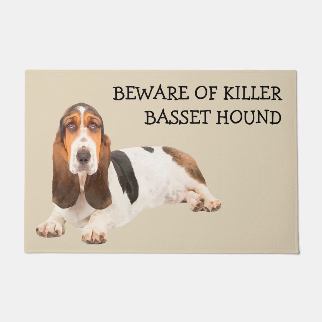 Funny Basset Hound Dog Breed Doormat (Front)
