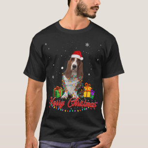 Funny Basset Hound Dog Christmas Santa Christmas L T-Shirt