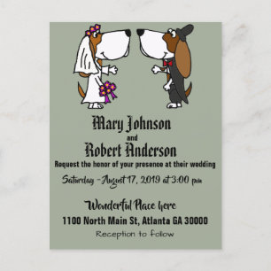 Funny Basset Hound Dog Wedding Invitation