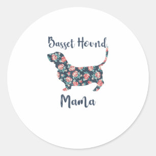 Funny Basset Hound Gifts Basset Hound Mum Shirt fo Classic Round Sticker