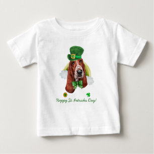 Funny Basset Hound Gold St. Patricks Day Baby T-Shirt