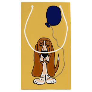 Funny Basset Hound Holding Balloon Gift Bag