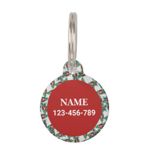 Funny Basset Hound Name Christmas Pattern Pet Tag