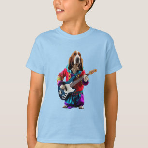 Funny Basset Hound Rock Star T-Shirt