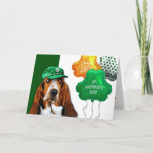 Funny Basset Hound St. Patrick's Day Card