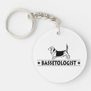 Funny Bassett Hound Dog Key Ring