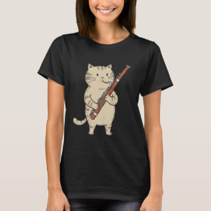 Funny Bassoon Cat Musician Retro Cute Band Orchest T-Shirt
