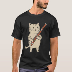 Funny Bassoon Cat Musician Retro Cute Band Orchest T-Shirt