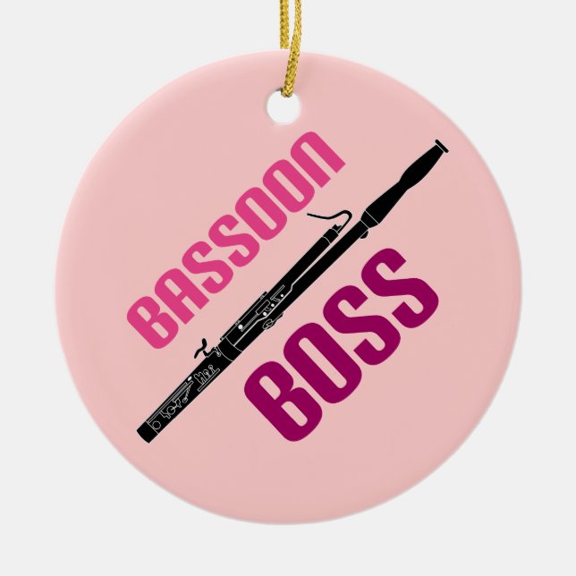 Funny Bassoon Christmas Music Ornament Gift (Front)