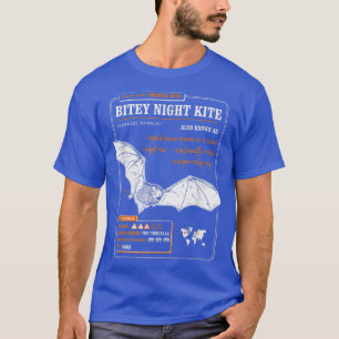 Funny Bat Fact File - Bitey Night Kite T-Shirt
