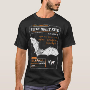 Funny Bat Fact File - Bitey Night Kite  T-Shirt