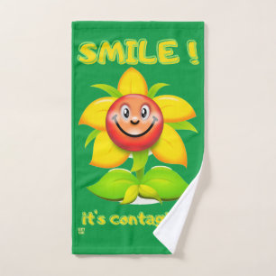 funny bath towel set "SMILE"