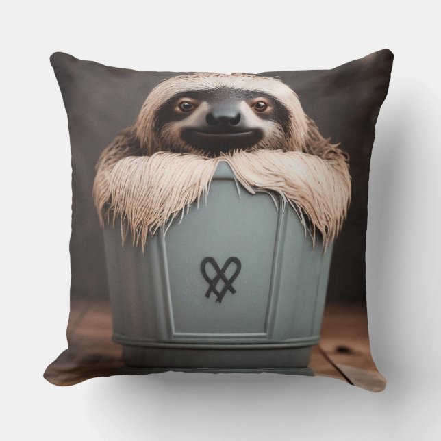 Funny Bathroom Decor Wall Art Sloth Cushion (Front)