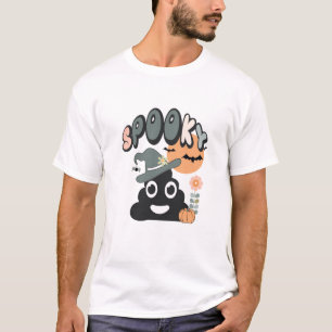 Funny Bathroom Humor Cute Retro Halloween Spooky P T-Shirt