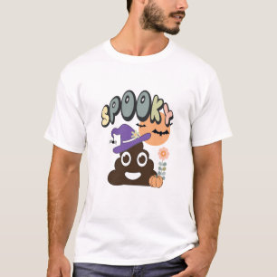Funny Bathroom Humor Cute Retro Halloween Spooky P T-Shirt