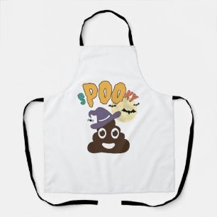 Funny Bathroom Humor Halloween Spooky Poo Design   Apron