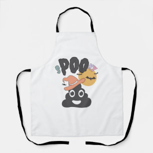 Funny Bathroom Humor Halloween Spooky Poo Design   Apron