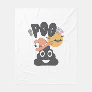 Funny Bathroom Humor Halloween Spooky Poo Design Fleece Blanket