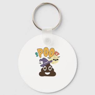 Funny Bathroom Humor Halloween Spooky Poo Design   Key Ring