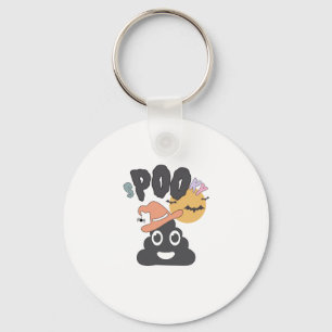 Funny Bathroom Humor Halloween Spooky Poo Design   Key Ring