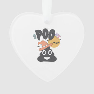 Funny Bathroom Humor Halloween Spooky Poo Design Ornament