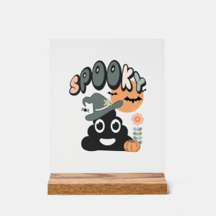 Funny Bathroom Humour Cute Retro Halloween Spooky  Acrylic Sign