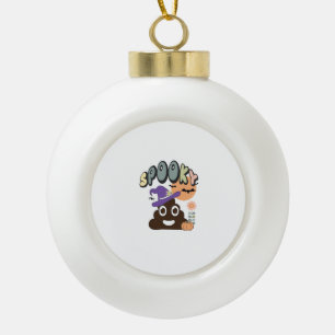 Funny Bathroom Humour Cute Retro Halloween Spooky Ceramic Ball Christmas Ornament